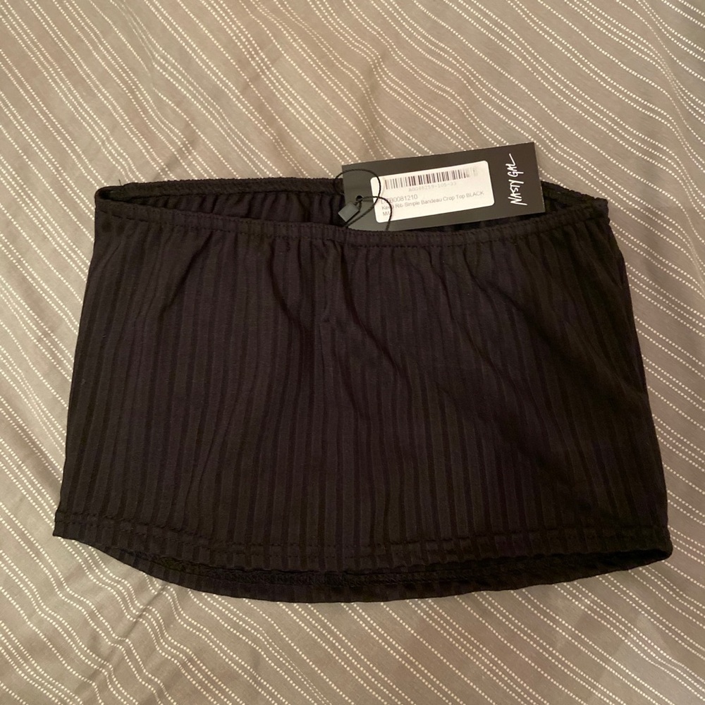 Keep Rib Simple Bandeau Crop Top - Picture 4 of 6